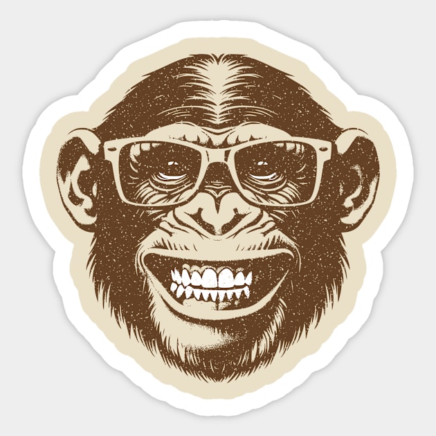 Fancy Chimpanzee Sticker by JSnipe